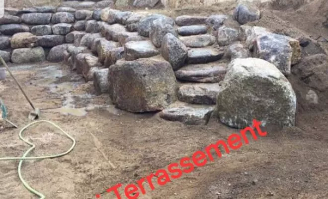 Travaux d'enrochement paysager, Sarrola-Carcopino, Fresi Terrassement